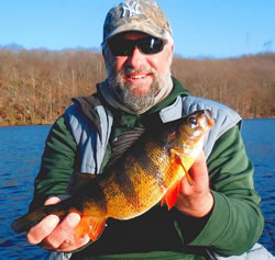 Skillful Angler with yellow perch